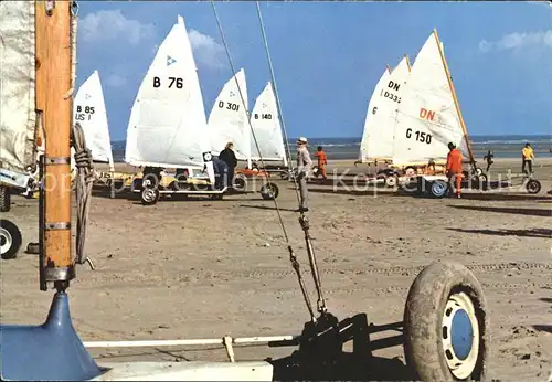 Segelboote Zeilwagens Aeroplages Belgische Kust  Kat. Schiffe