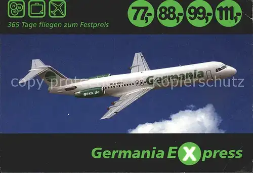 Flugzeuge Zivil Germania Express  Kat. Airplanes Avions