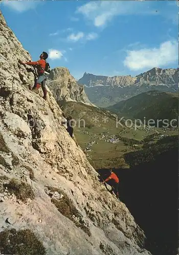 Klettern Bergsteigen Dolomiti Gruppo Sella Tridentina al Pisciadu Colfosco Corvara Kat. Bergsteigen