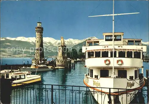 Motorschiffe Allgaeu Lindau Bodensee Hafen Leuchtturm Kat. Schiffe