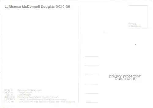 Lufthansa McDonnell Douglas DC10 30 Kat. Flug