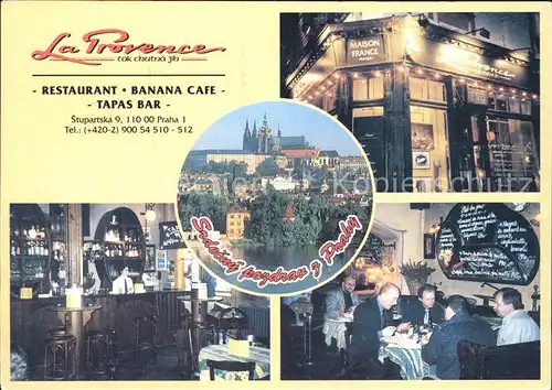 Restaurant Hotel Banana Cafe Tapas Bar La Provence Praha  Kat. Gastwirtschaft