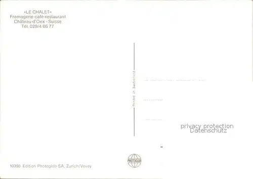 Sennerei Le Chalet Fromagerie Cafe Restaurant Chateau D Oex  Kat. Landwirtschaft