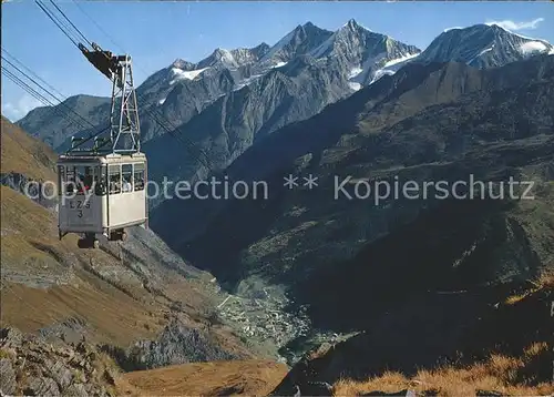 Seilbahn Schwarzsee Zermatt Mischabelgruppe Kat. Bahnen