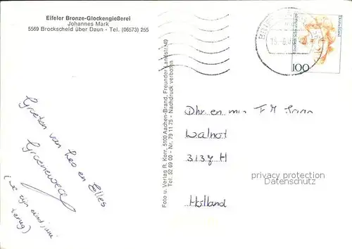 Kirchenglocken Eifeler Bronze Glockengiesserei Brockscheid  Kat. Gebaeude