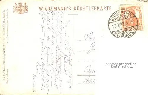 Verlag Wiedemann WIRO Nr. 2082 B Koenigstein Taunus Ruine Grand Hotel Kat. Verlage