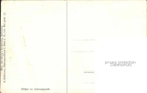 Hoffmann Heinrich Nr. 178 Muehle im Schwarzwald  Kat. Kuenstlerkarte