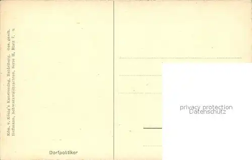 Hoffmann Heinrich Dorfpolitiker Schwarzwald Pfeife Zeitung  Kat. Kuenstlerkarte
