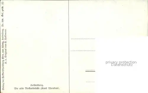 Hoffmann Heinrich Heidelberg Alte Neckarbruecke Karl Theodor Kat. Kuenstlerkarte