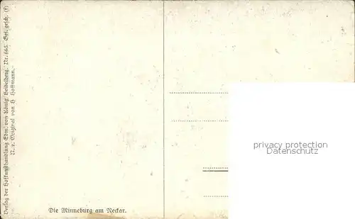 Hoffmann Heinrich Minneburg Neckar Kat. Kuenstlerkarte