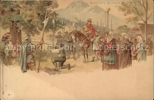 Schiller Friedrich Wilhelm Tell Nr. 3 Litho Kat. Dichter