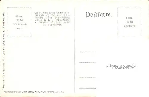 Verlag Schulverein Nr. 196 Die Glocke Spinnrad Stricken  Kat. Bund der Deutschen