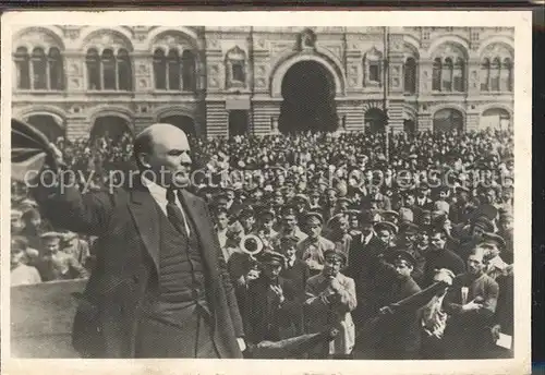 Politiker Wladimir Iljitsch Lenin Vsevobuch Troops Red Square Moscow Kat. Politik