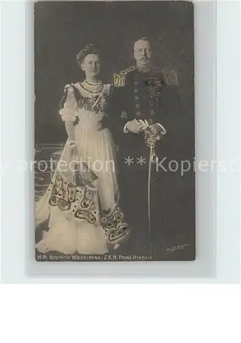 Adel Niederlande Koningin Wilhelmina Prins Hendrik Kat. Koenigshaeuser