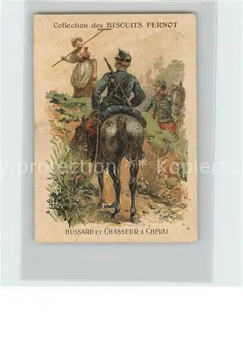 Werbung Reklame Biscuits Pernot Chasseur a Cheval Litho Kat. Werbung