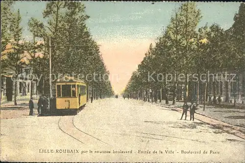 Strassenbahn Lille Roubaix Boulevard de Paris  Kat. Strassenbahn