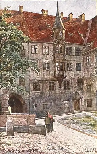 Wagner Richard Kuenstler Muenchen Der alte Hof Nr. 17 Kat. Kuenstlerkarte