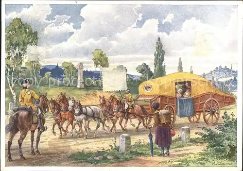 Pferdekutschen Gelbe Kutsche um 1770 Dresden Leipzig  Kat. Tiere