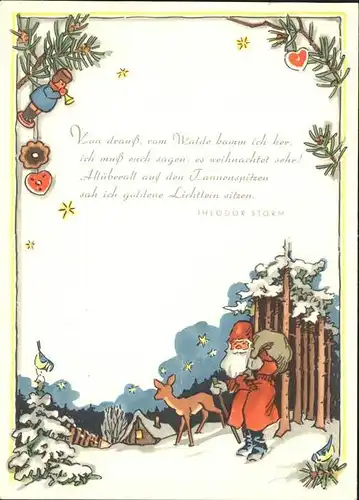 Nikolaus Weihnachtsmann Weihnachten Reh Gedicht 