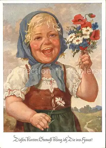 Kinder Child Enfants Blumen Verlag Lengauer Nr. 3007 Kat. Kinder