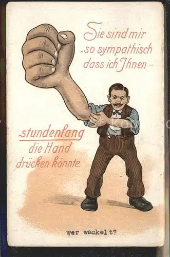 Verlag WS SB Nr. 90 Mann mit Riesenhand  Kat. Verlage
