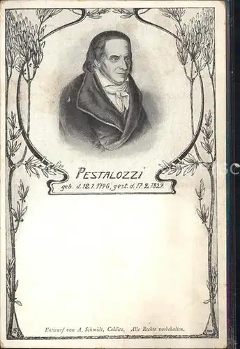 Pestalozzi Heinrich Entwurf A. Schmidt Kat. Persoenlichkeiten