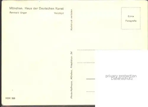 Verlag HDK Nr. 325 Reinhold Unger Waldidyll  Kat. Verlage