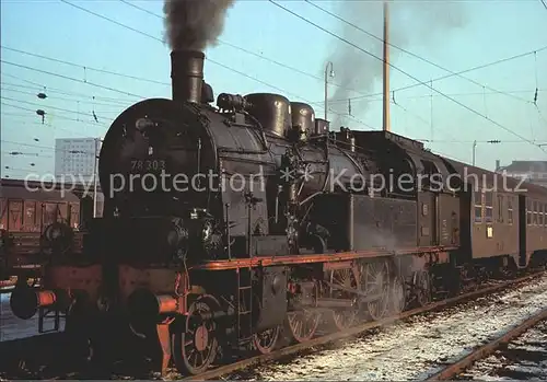 Lokomotive 78 303 Personenzug 1219 Bahnhof Holzkirchen  Kat. Eisenbahn