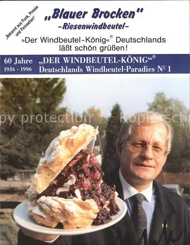 Lebensmittel Riesenwindbeutel Blauer Brocken Restaurant Das Tanneck Kat. Lebensmittel