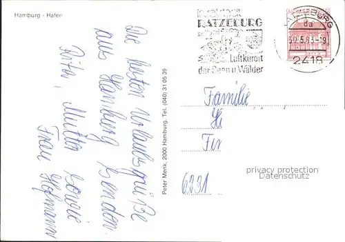 Schiffe Hamburg Hafen Kat. Schiffe