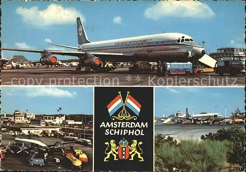 Flughafen Airport Aeroporto Amsterdam Schiphol Flugzeug KLM Royal Dutch Airlines Kat. Flug
