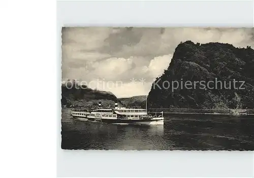 Dampfer Seitenrad St. Goarshausen Felsentor Loreley  Kat. Schiffe