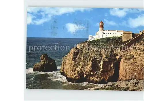 Leuchtturm Lighthouse Farol do Cabo de S. Vicente Sagres Algarve Portugal Kat. Gebaeude