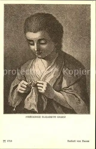 Verlag Ackermann Kuenstlerpostkarte Nr. 1754 Friederike Elisabeth Oeser Goethe Radierung von Bause  Kat. Verlage