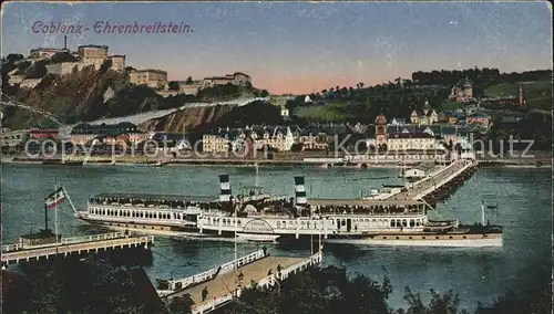Dampfer Seitenrad Kaiserin Auguste Victoria Koblenz Ehrenbreitstein Kat. Schiffe