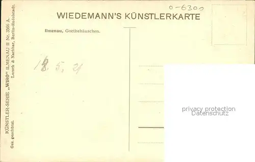 Verlag Wiedemann WIRO Nr. 3566 A Ilmenau Goethehaeuschen  Kat. Verlage