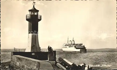 Leuchtturm Lighthouse Faehrschiff Sassnitz Kat. Gebaeude