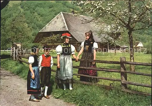 Trachten Schwarzwald Bollenhut Schwarzwaldhaus Kat. Trachten