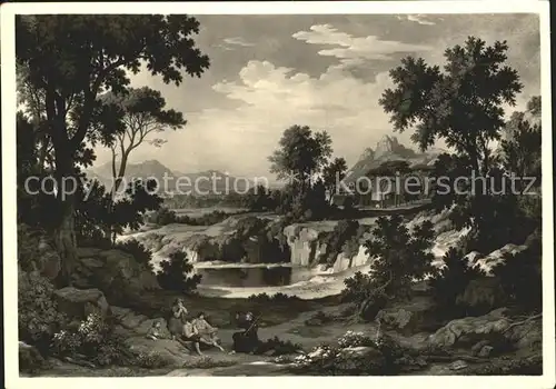 Kuenstlerkarte Johann Martin von Rohden Italienische Landschaft  Kat. Kuenstlerkarte