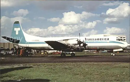 Flugzeuge Zivil Transamerica Airlines Lockheed L 188CF Electra  Kat. Airplanes Avions