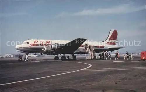 Flugzeuge Zivil PSA Pacific Southwest Airlines DC 4 Kat. Airplanes Avions