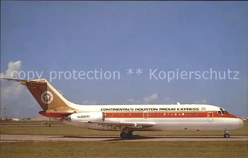 Flugzeuge Zivil Continental s Houston Proud Express McD Douglas DC 9 14  Kat. Airplanes Avions