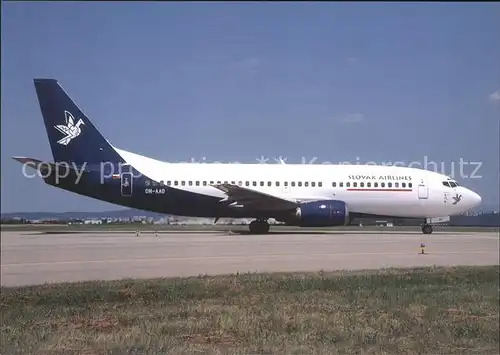 Flugzeuge Zivil Slovak Airlnies Boeing 737 33A OM AAD cn 23636 Kat. Airplanes Avions
