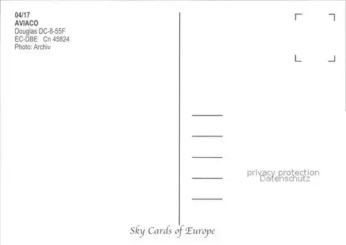 Flugzeuge Zivil Aviaco Douglas DC 8 55F EC DBE Cn 45824 Kat. Airplanes Avions
