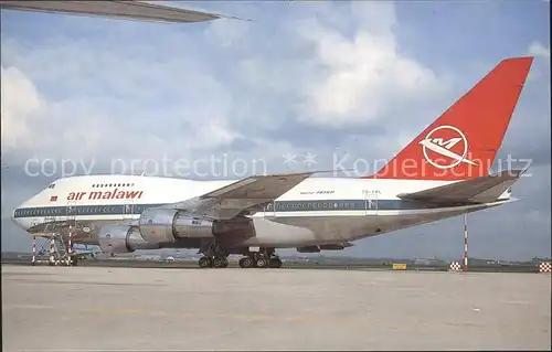Flugzeuge Zivil Air Malawi Boeing 747 SP 44 7Q YKL c n 21133 Kat. Airplanes Avions
