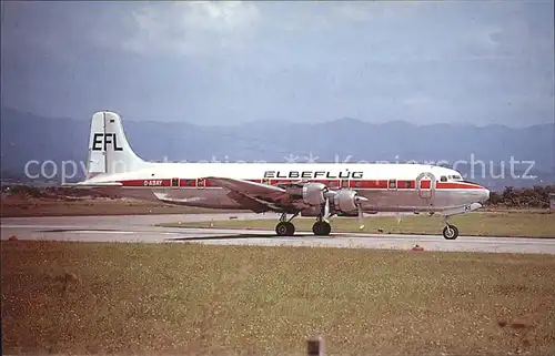 Flugzeuge Zivil Elbeflug McDouglas DC 6 D ABAY c n 44070 Kat. Airplanes Avions