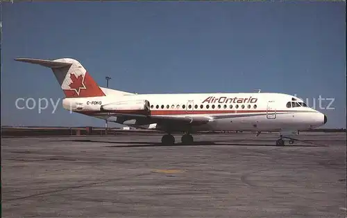 Flugzeuge Zivil Air Canada Connector Air Ontario Fokker F28 1000 Kat. Airplanes Avions