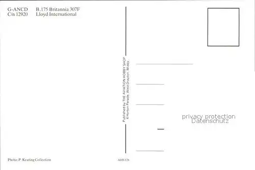 Flugzeuge Zivil Lloyd International B 175 Britannia 307F G ANCD C n 12920 Kat. Airplanes Avions