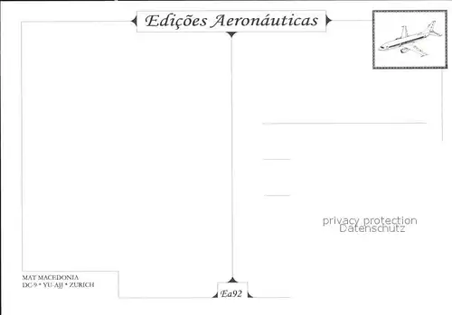 Flugzeuge Zivil MAT Macedonian Airlines DC 9 YU AJJ Kat. Airplanes Avions