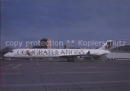 Flugzeuge Zivil Crossair Congratulations Anja Paerson McDonnell Douglas MD 83 HB ISX c n 49844 1579 Kat. Airplanes Avions